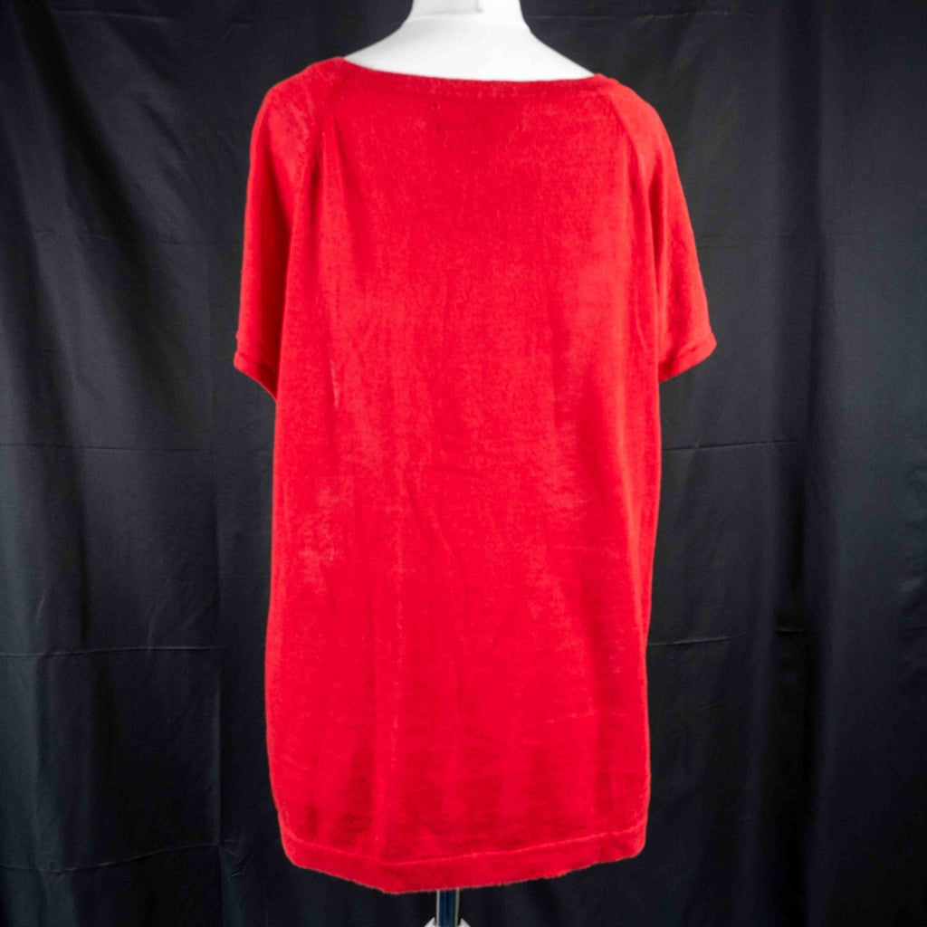 Paul Costelloe Red Short Sleeve 14 Top Pre-Owned