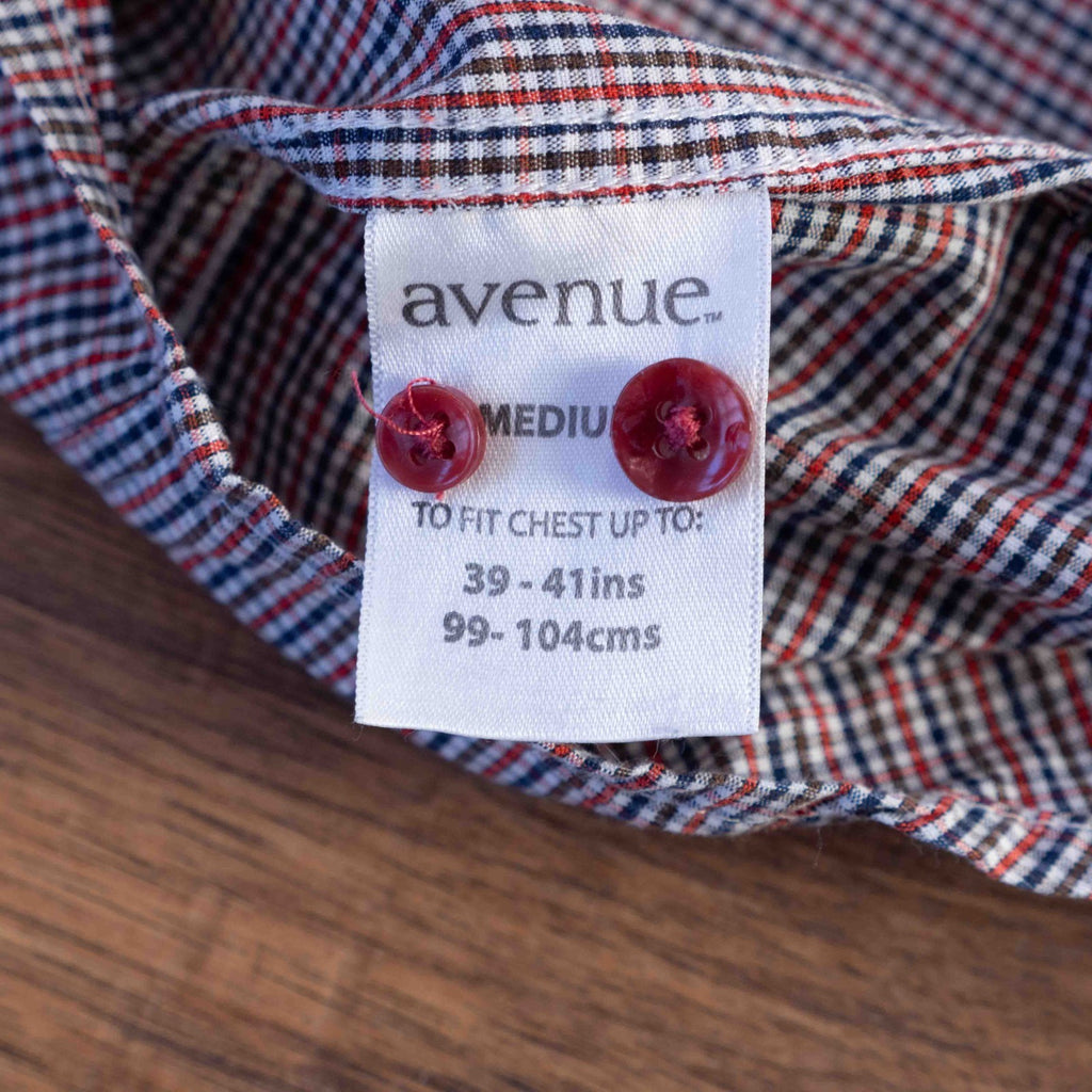 Avenue Blue Checked Short Sleeve Collared Shirt Medium Pre-Owned
