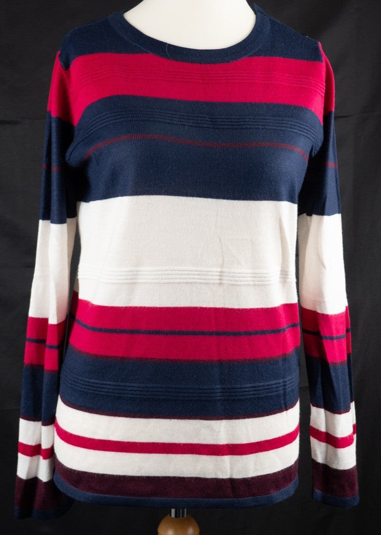 EWM Isle Navy, Red and White Stripe Long Sleeve Size S Jumper Pre-Owned