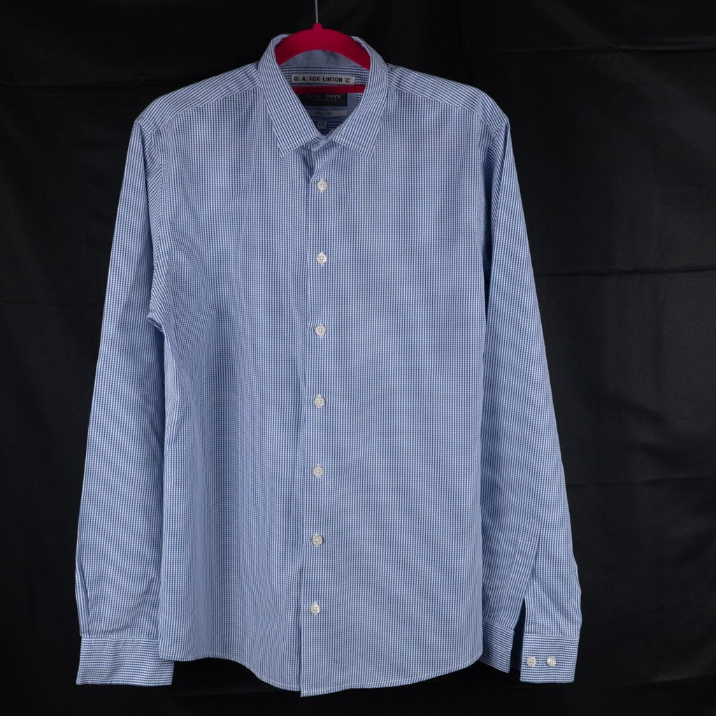 G.O.L Boys Slim Fit Blue &amp; White Checked 176cm Shirt Pre-Owned