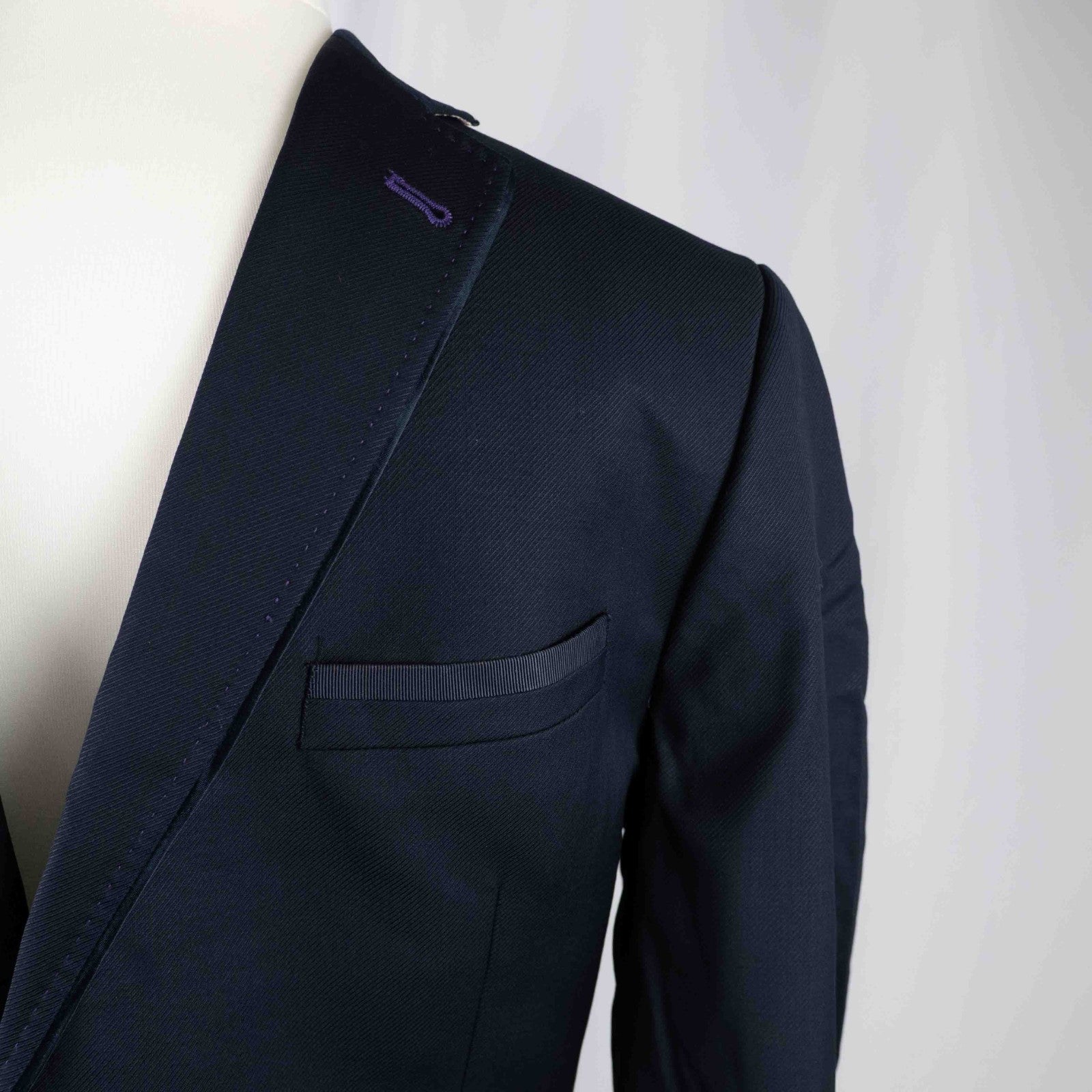 Ted Baker Dark Navy Long Sleeve Button Up 42R Jacket Pre-Owned