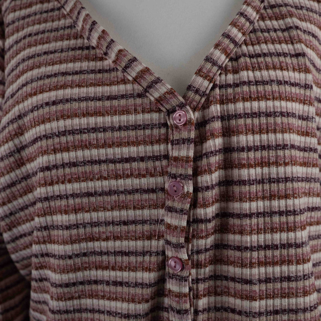 Primark Pink/White Long Sleeve Button Up XL Top New With Tag