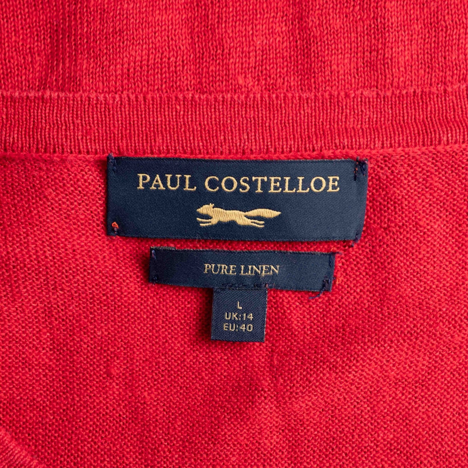 Paul Costelloe Red Short Sleeve 14 Top Pre-Owned