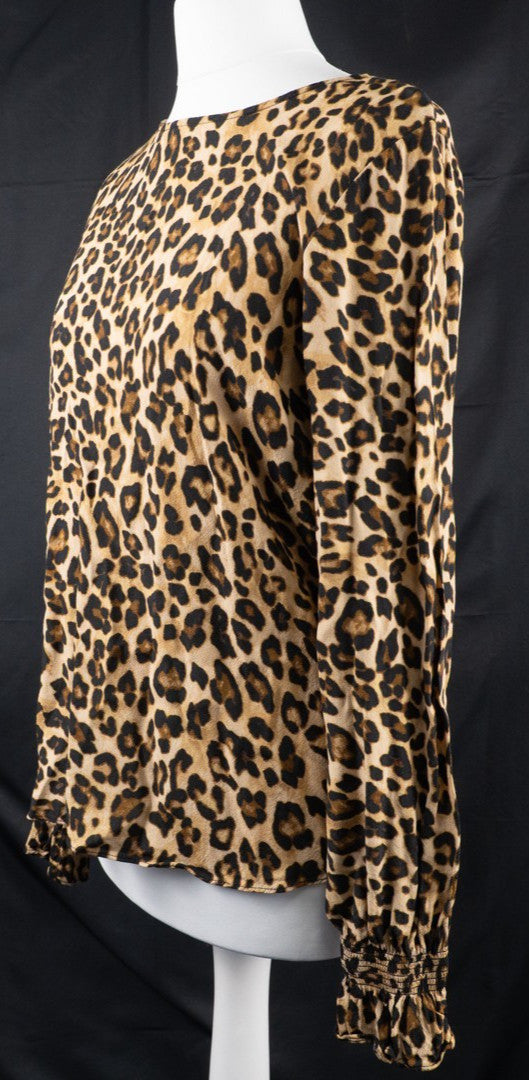H&amp;M Leopard Print Long Sleeve Size 6 Top Pre-Owned