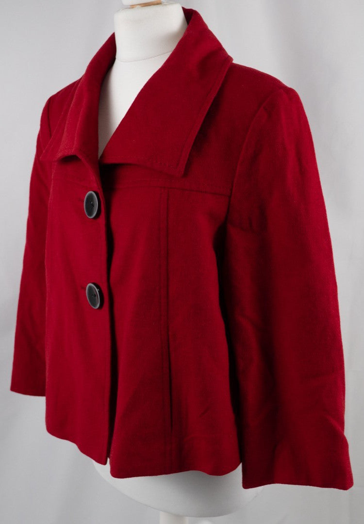Gerry Weber Red Button Up Size 10 Coat Pre-Owned