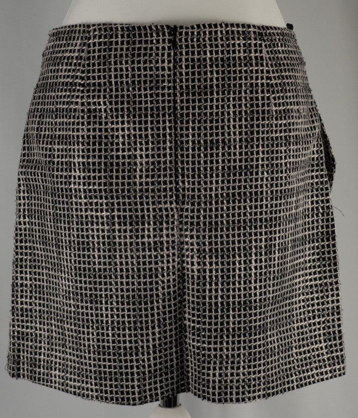 Papaya Black &amp; White Square Mini Skirt Size 10 Pre-Owned