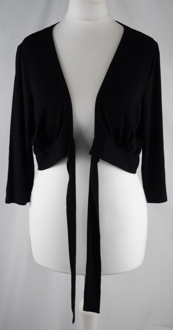 M&amp;S Black Non Patterned Non Buttoned Size 12 Top Pre-Owned