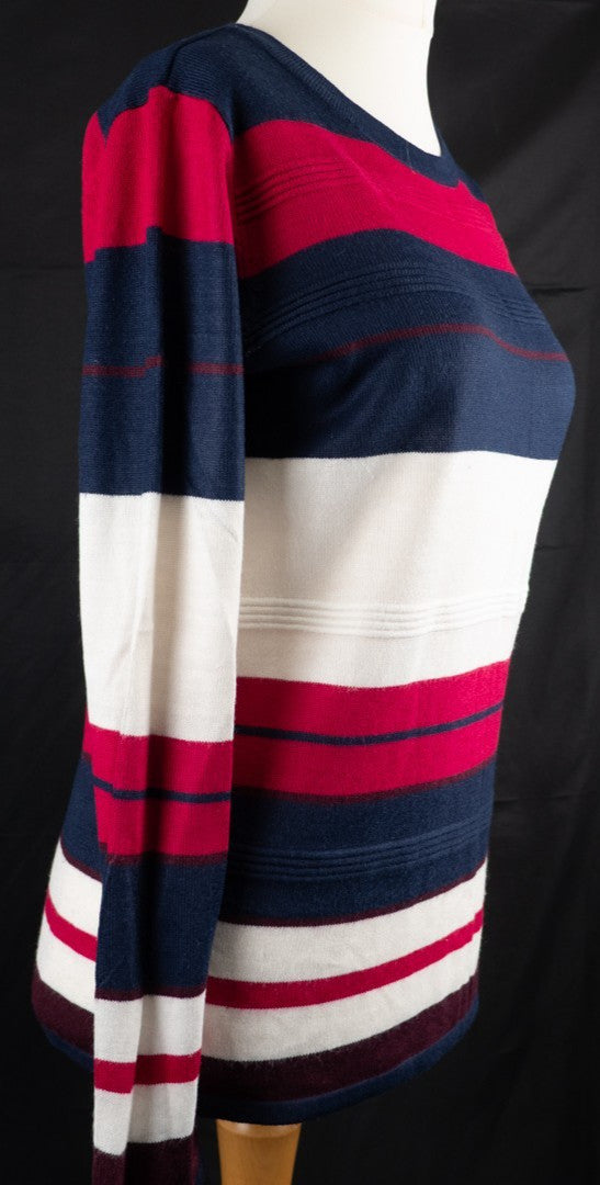 EWM Isle Navy, Red and White Stripe Long Sleeve Size S Jumper Pre-Owned