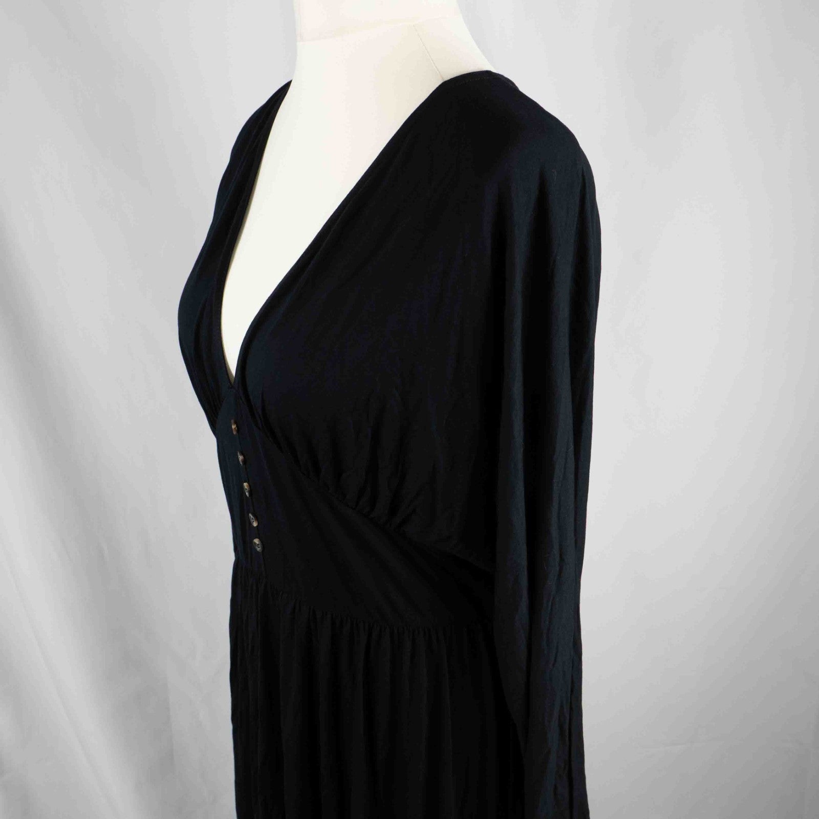 Asos Design Curve Black Long Sleeve Size 18 Dress Pre-Owned