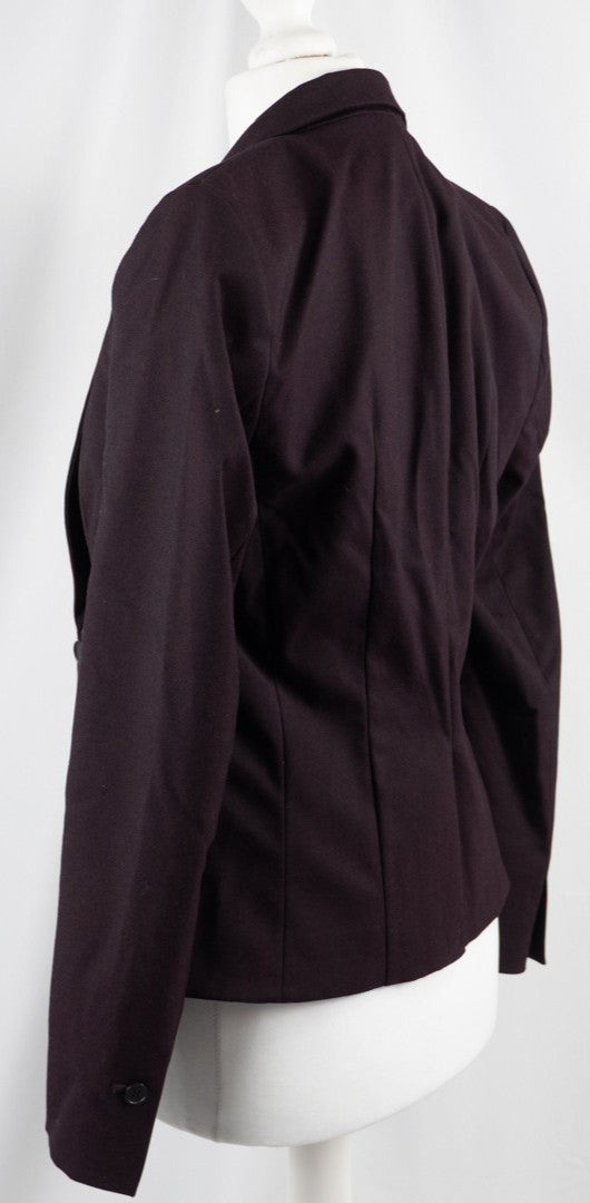 H&amp;M Dark Plum Long Sleeve Size 34 EUR Buttoned Jacket Pre-Owned