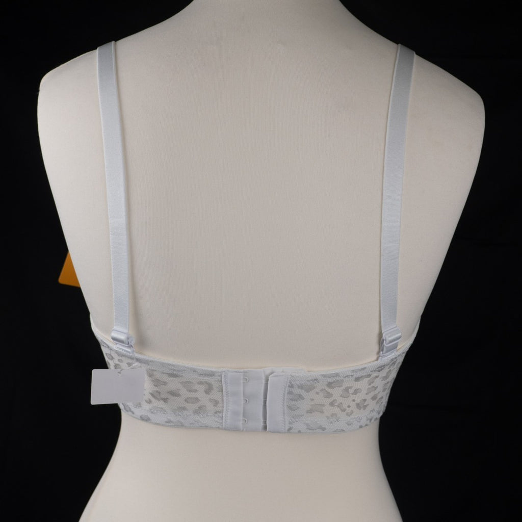 Wings Love White Leopard Print Padded Underwired 34DDD Bra New With Tags