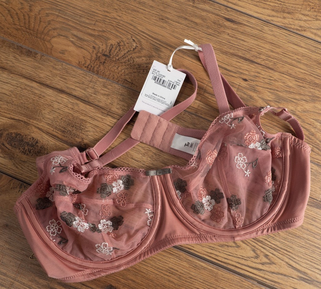 TU Lingerie Pink Floral Underwired Non Padded 38C Bra New With Tag RRP £14.00