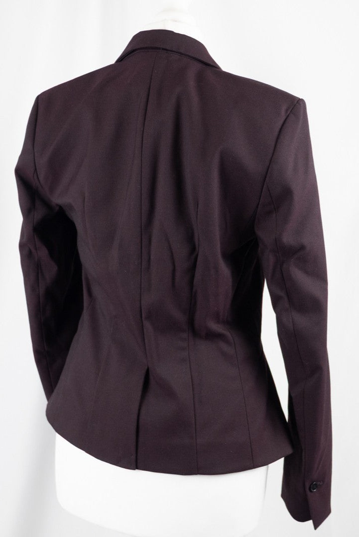 H&amp;M Dark Plum Long Sleeve Size 34 EUR Buttoned Jacket Pre-Owned