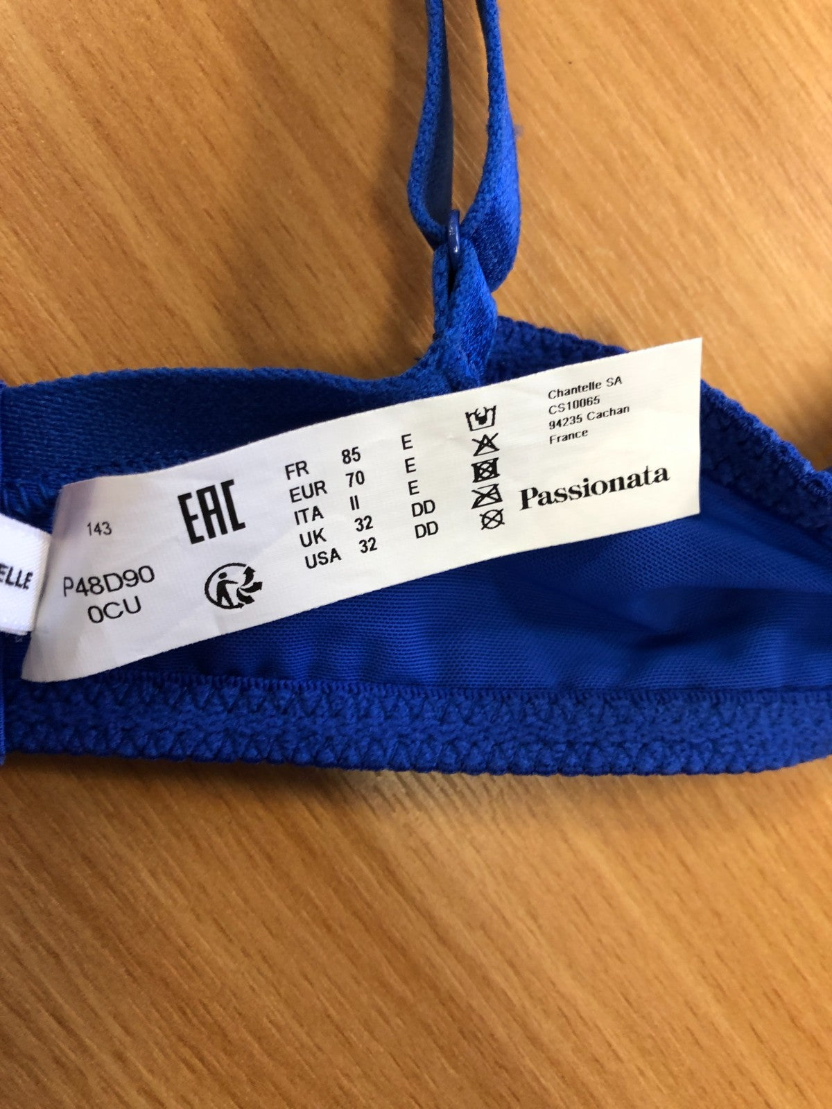 Bra Passionata 32DD Blue Patterned Underwired  BNWT