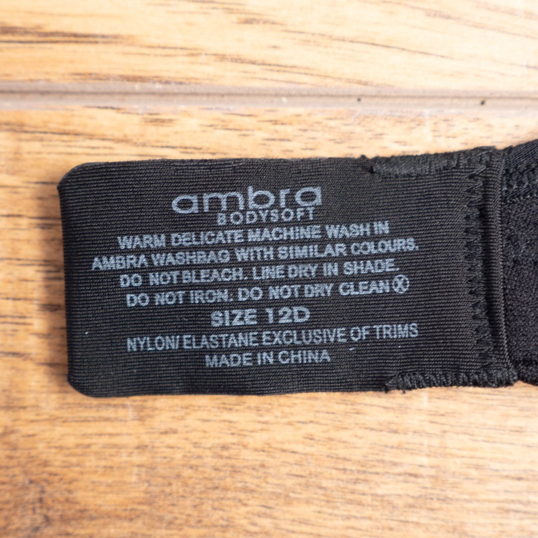 Ambra Black Padded Non Wired 12D Bra New With Tag