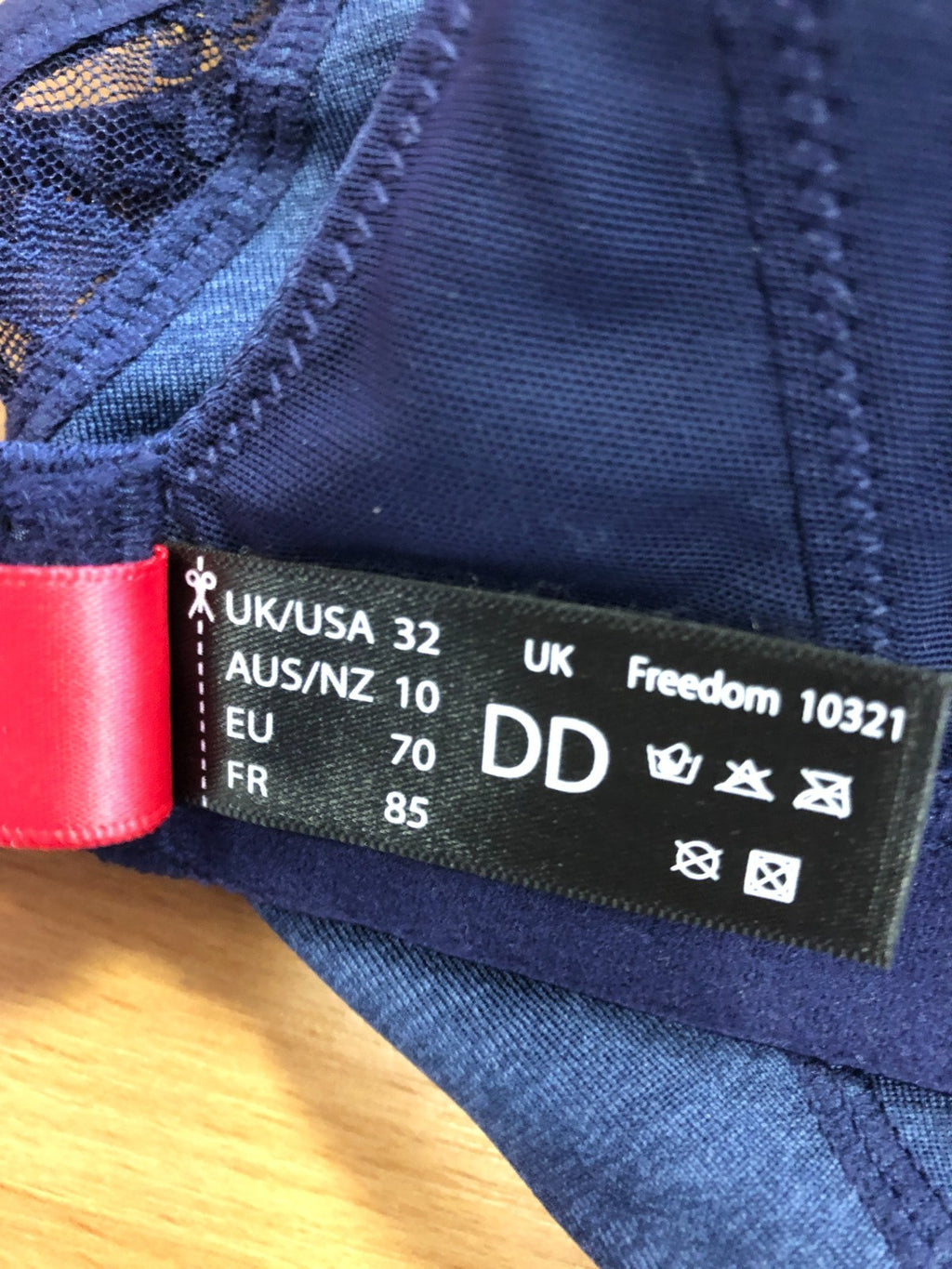 Bralette 32DD Cleo Navy Blue Non-Wired Non Padded