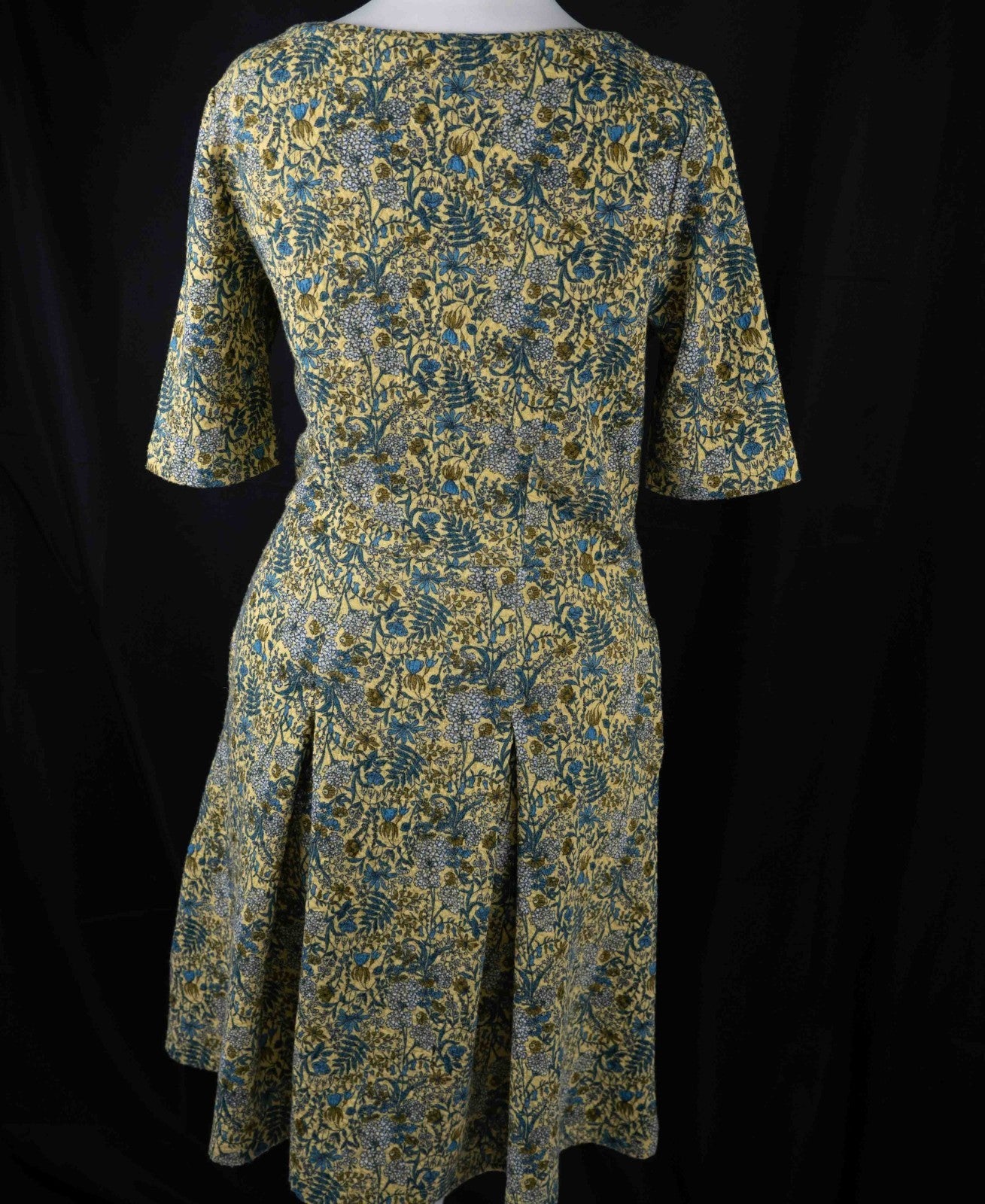 Next Yellow Floral Mid Sleeve 8 Dress Pre-Owned