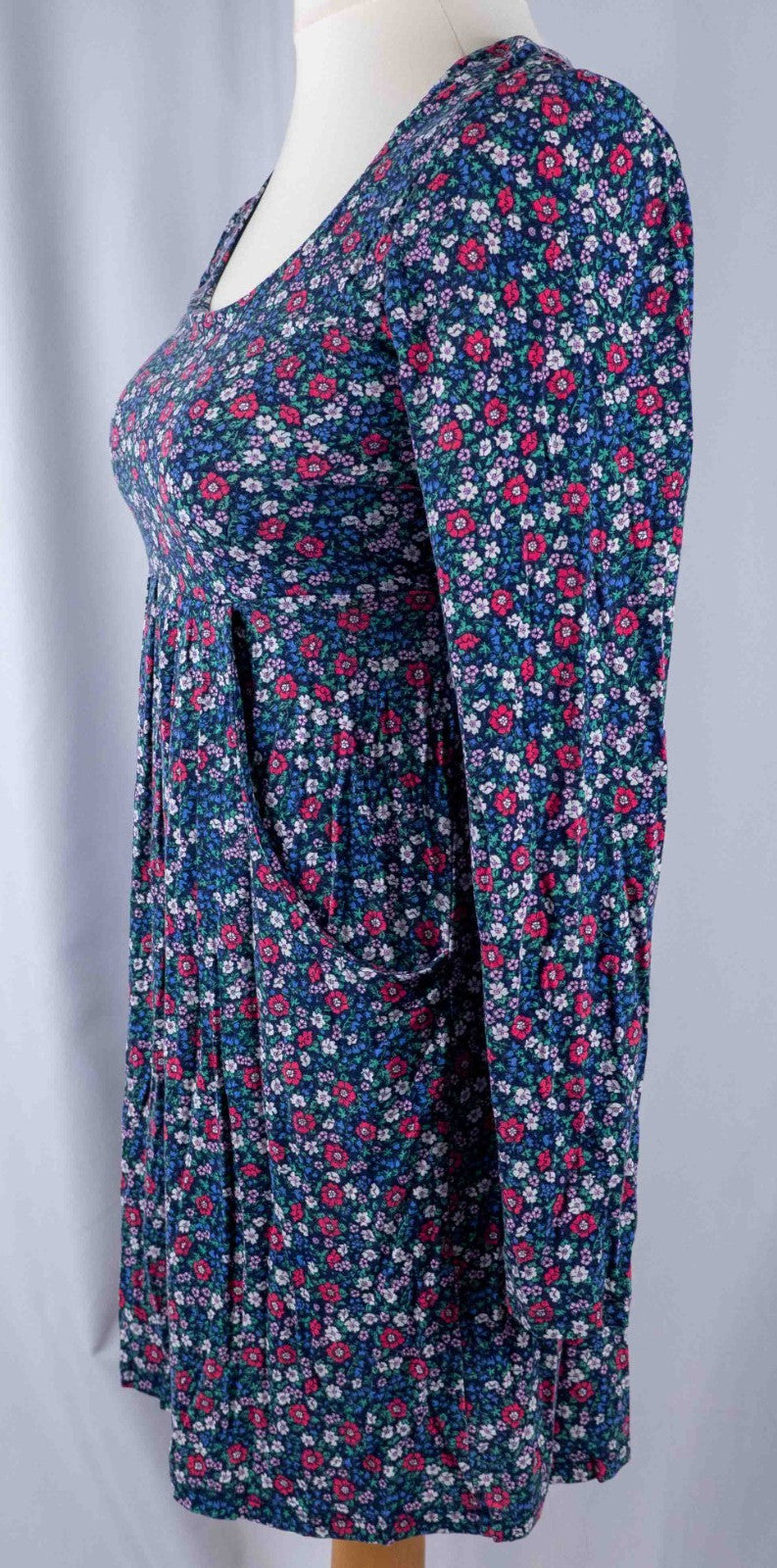Joules Blue Floral Long Sleeve 8 Dress Pre-Owned