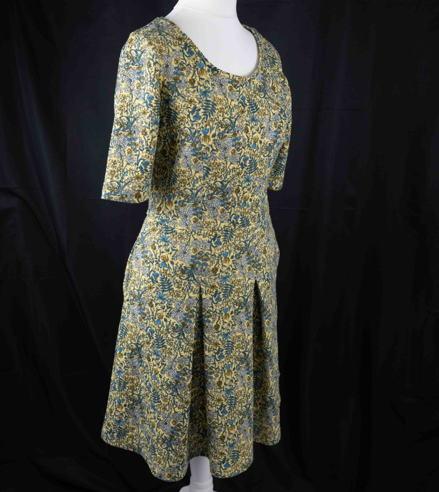Next Yellow Floral Mid Sleeve 8 Dress Pre-Owned
