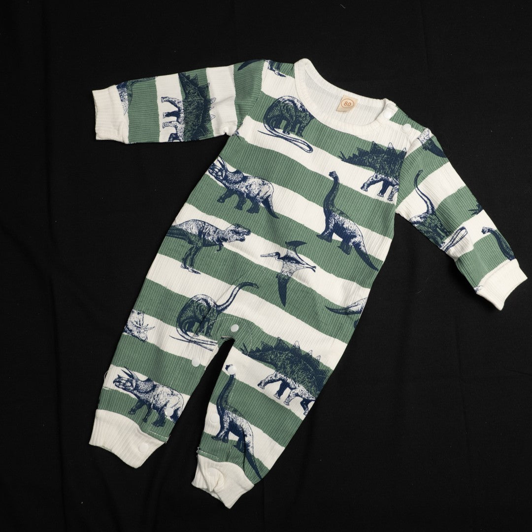 Green and White Dinosaur Print 80cm Baby Grow x2 New In Packaging