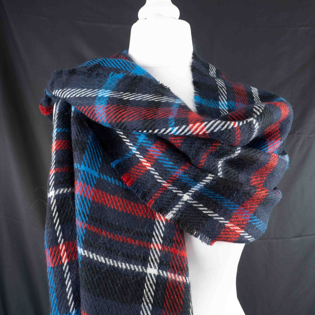 M&amp;S Collection Navy and Red Checked Scarf New With Tag
