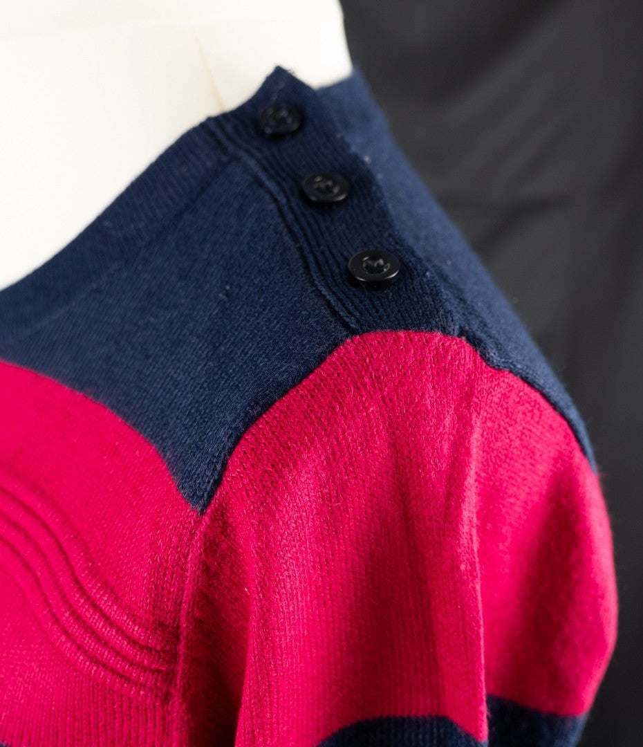 EWM Isle Navy, Red and White Stripe Long Sleeve Size S Jumper Pre-Owned