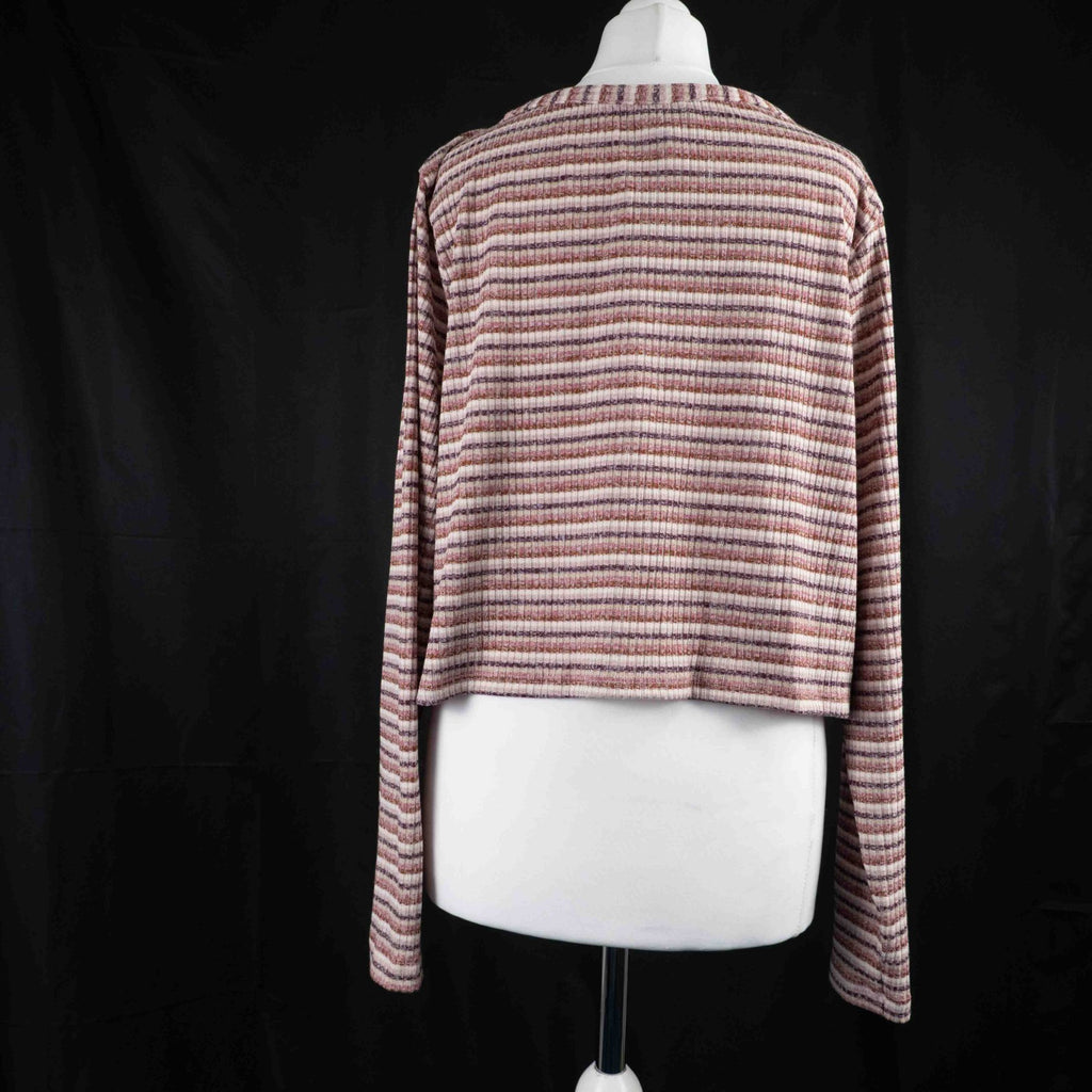 Primark Pink/White Long Sleeve Button Up XL Top New With Tag