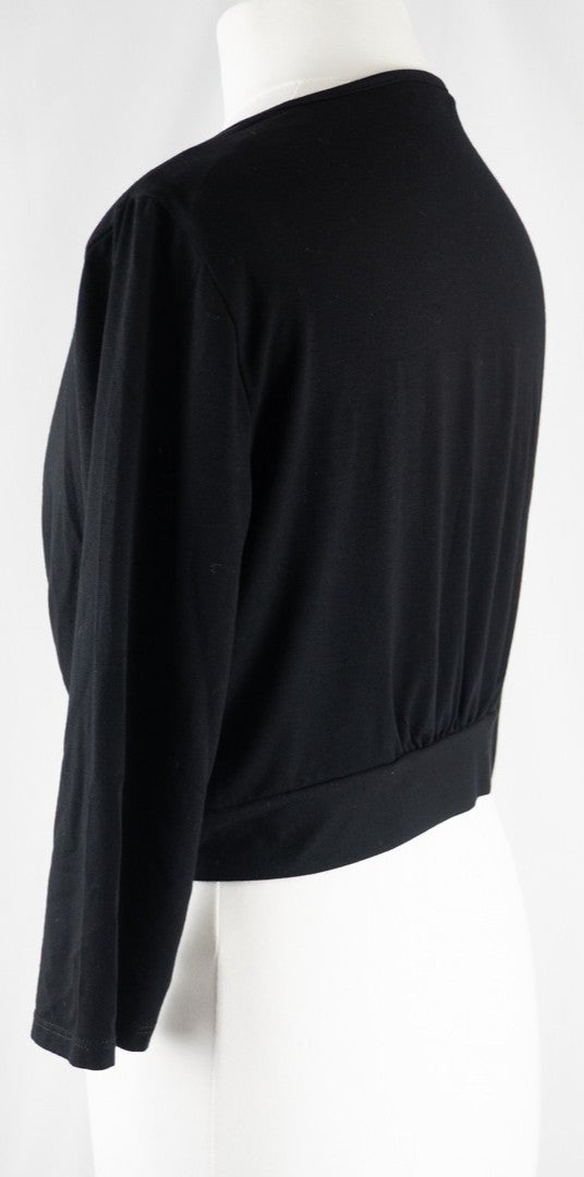M&amp;S Black Non Patterned Non Buttoned Size 12 Top Pre-Owned