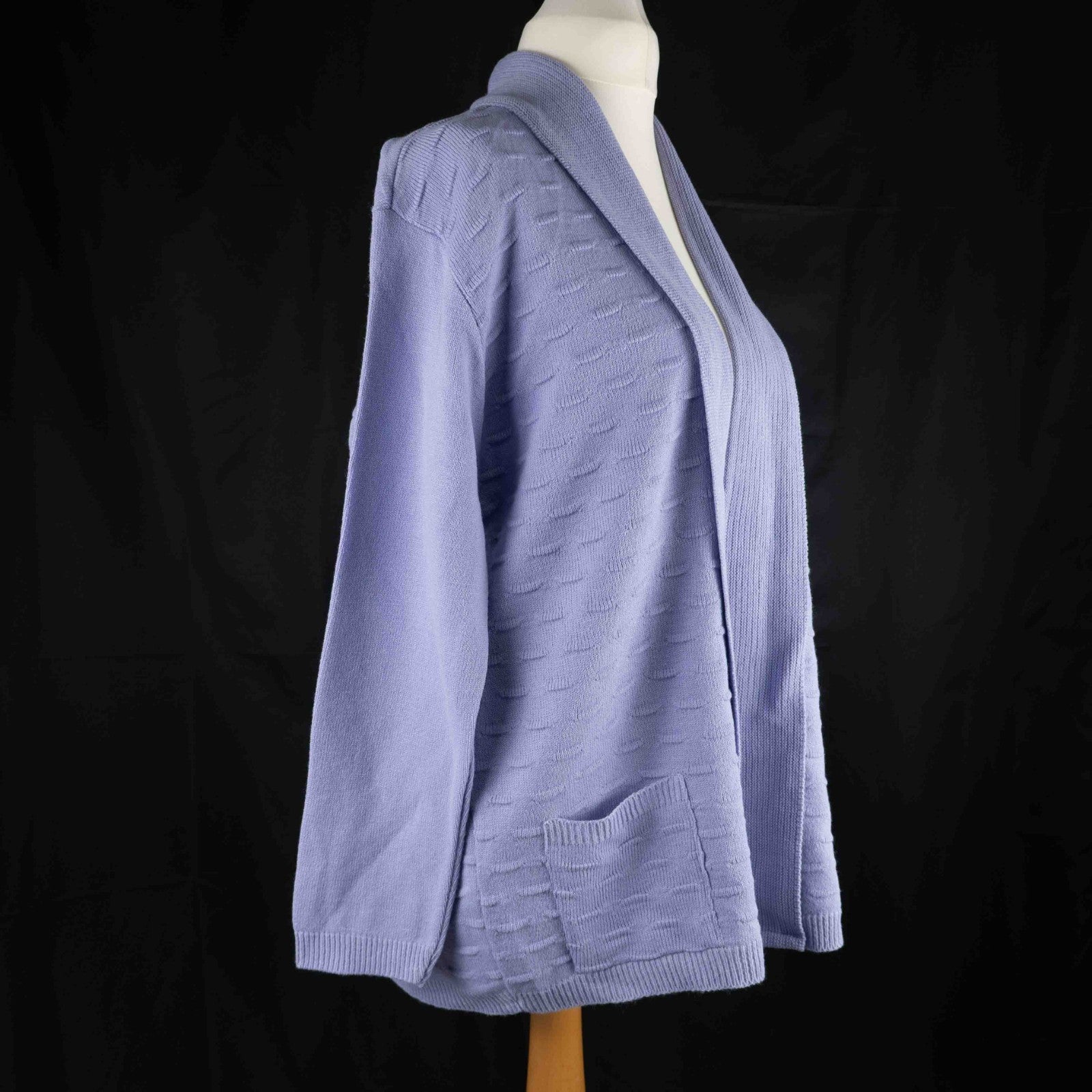 Monique L/XL lilac edge to edge cardigan