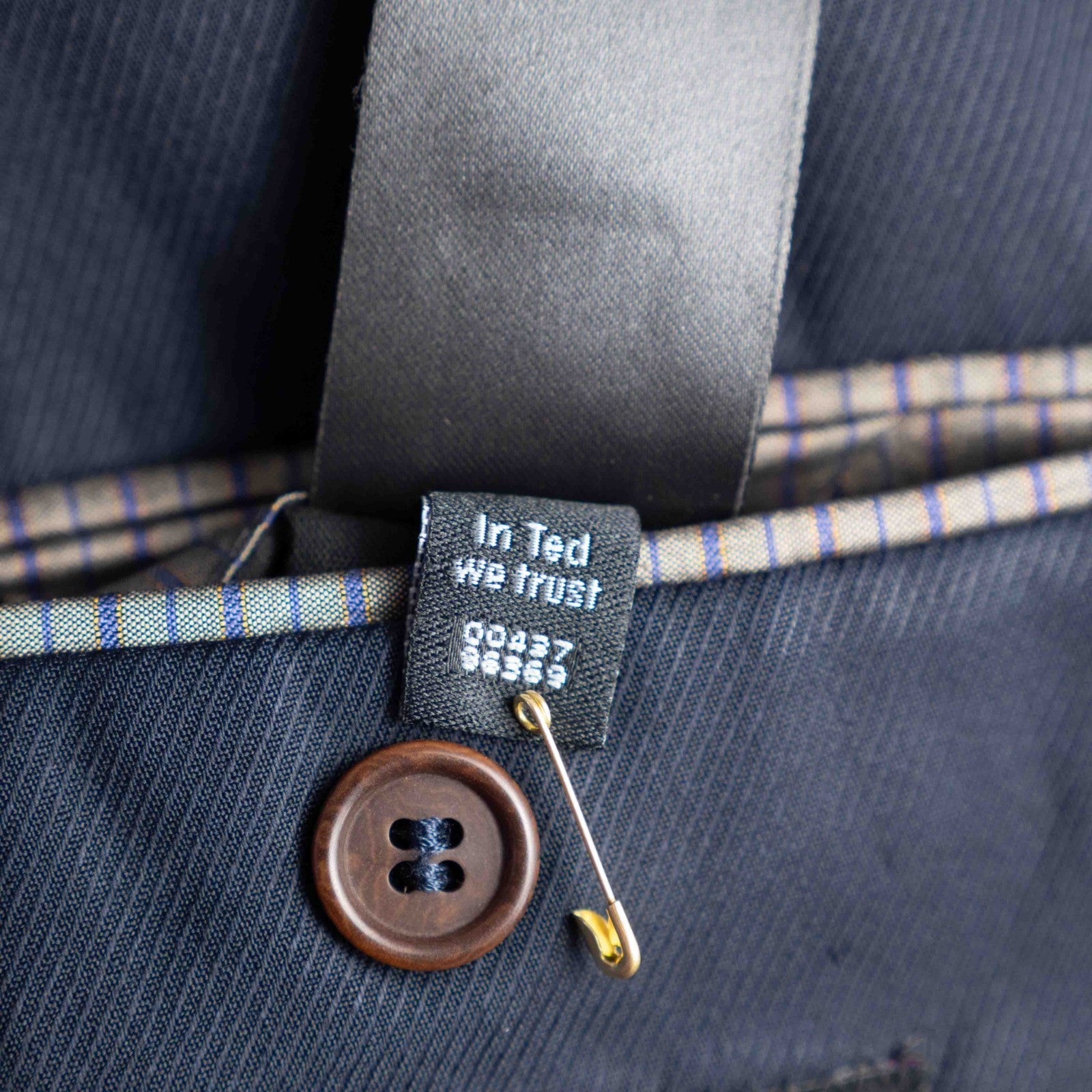 Ted Baker Dark Navy Long Sleeve Button Up 42R Jacket Pre-Owned