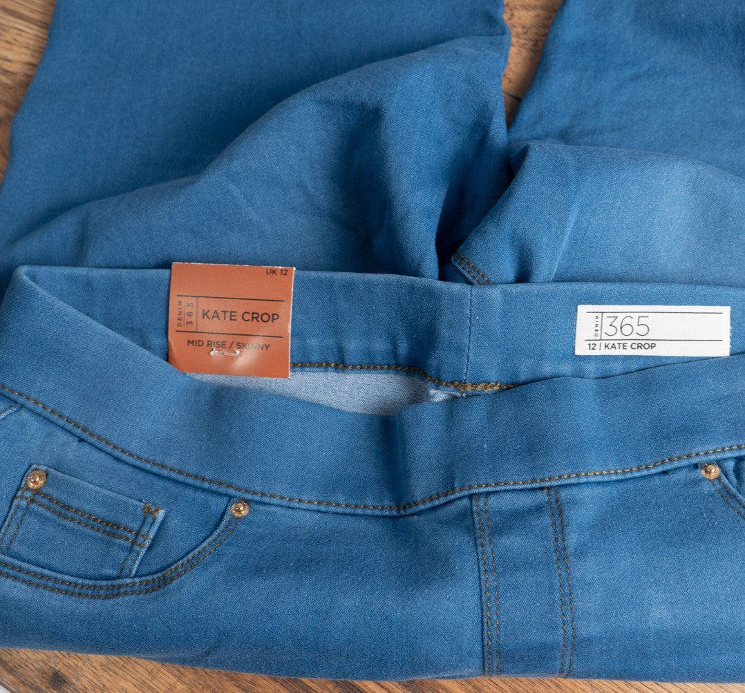 Kate Crop 365 Denim Blue 12 Skinny Jean New With Tags RRP £14.00