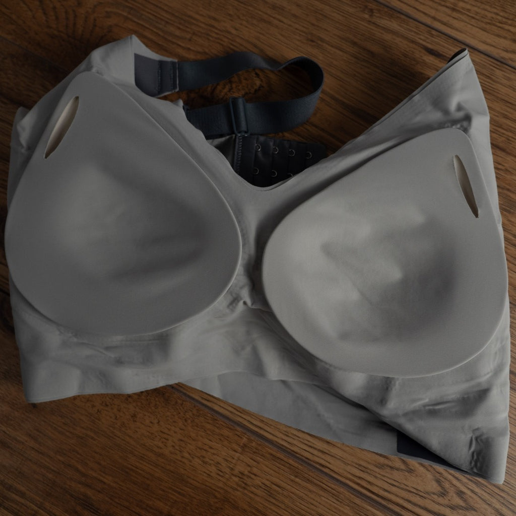 Grey Padded Non Wired No Patterned Prosthetic 5XL Bra New In Packaging