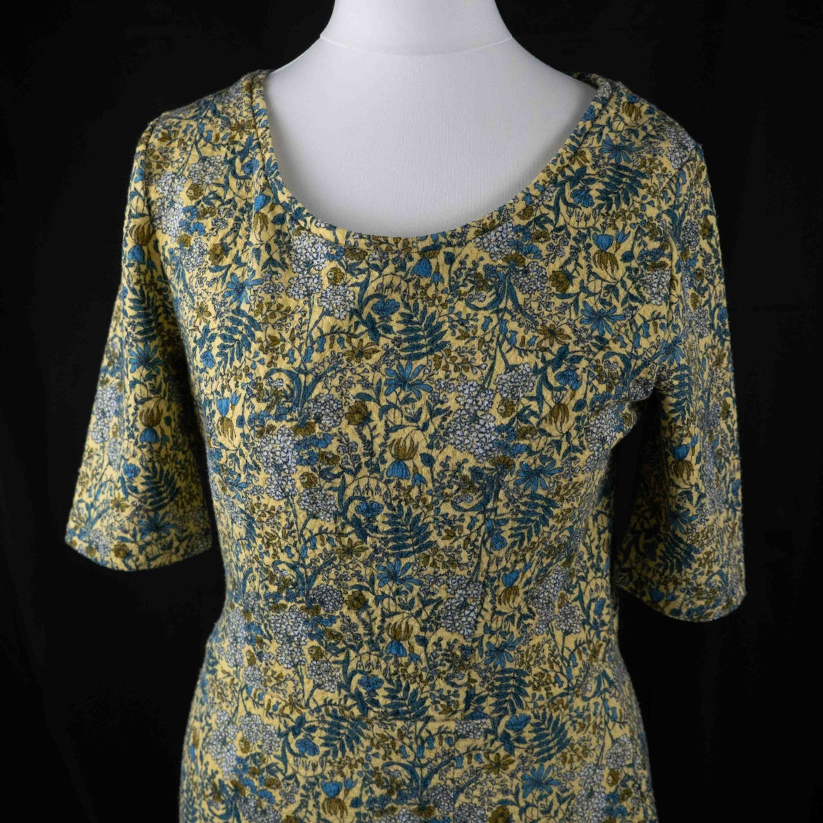 Next Yellow Floral Mid Sleeve 8 Dress Pre-Owned