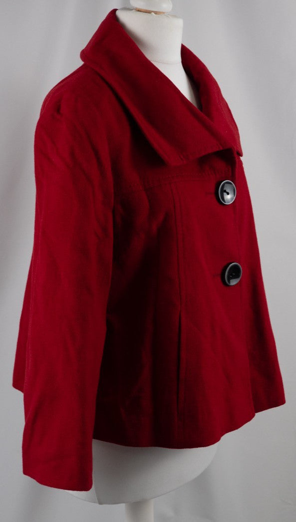 Gerry Weber Red Button Up Size 10 Coat Pre-Owned