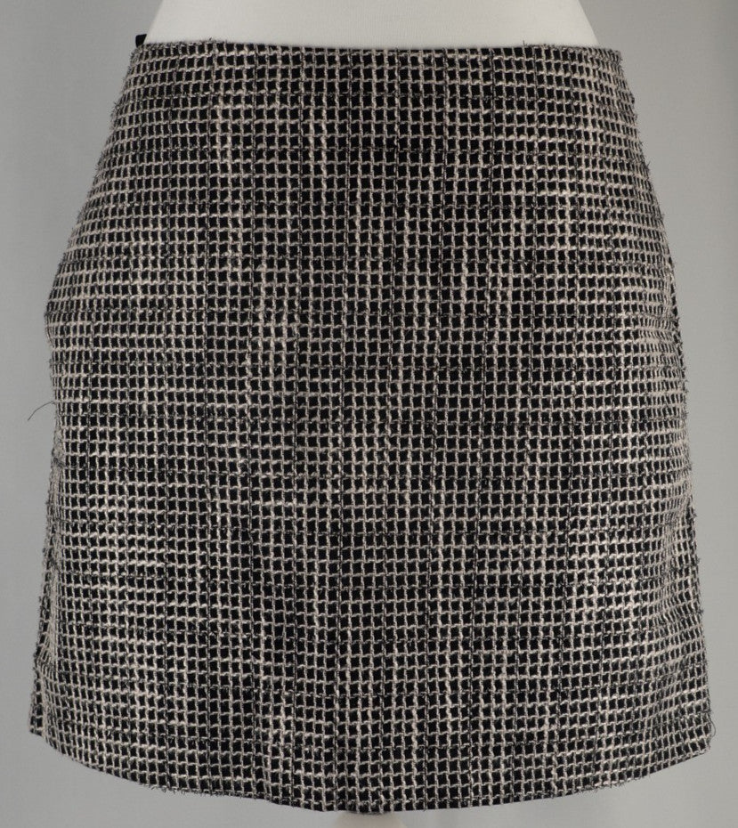 Papaya Black &amp; White Square Mini Skirt Size 10 Pre-Owned