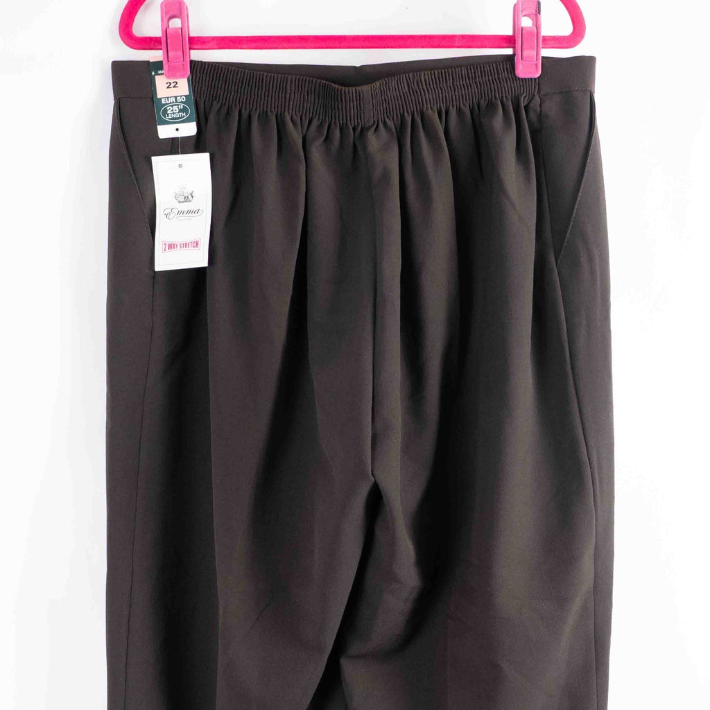 Emma Collection Brown Elasticated 22 Trousers NWT RRP £17.00