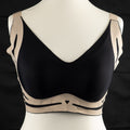 Black &amp; Beige Padded Non Wired Size 5XL Prosthetic Bra New In Packaging