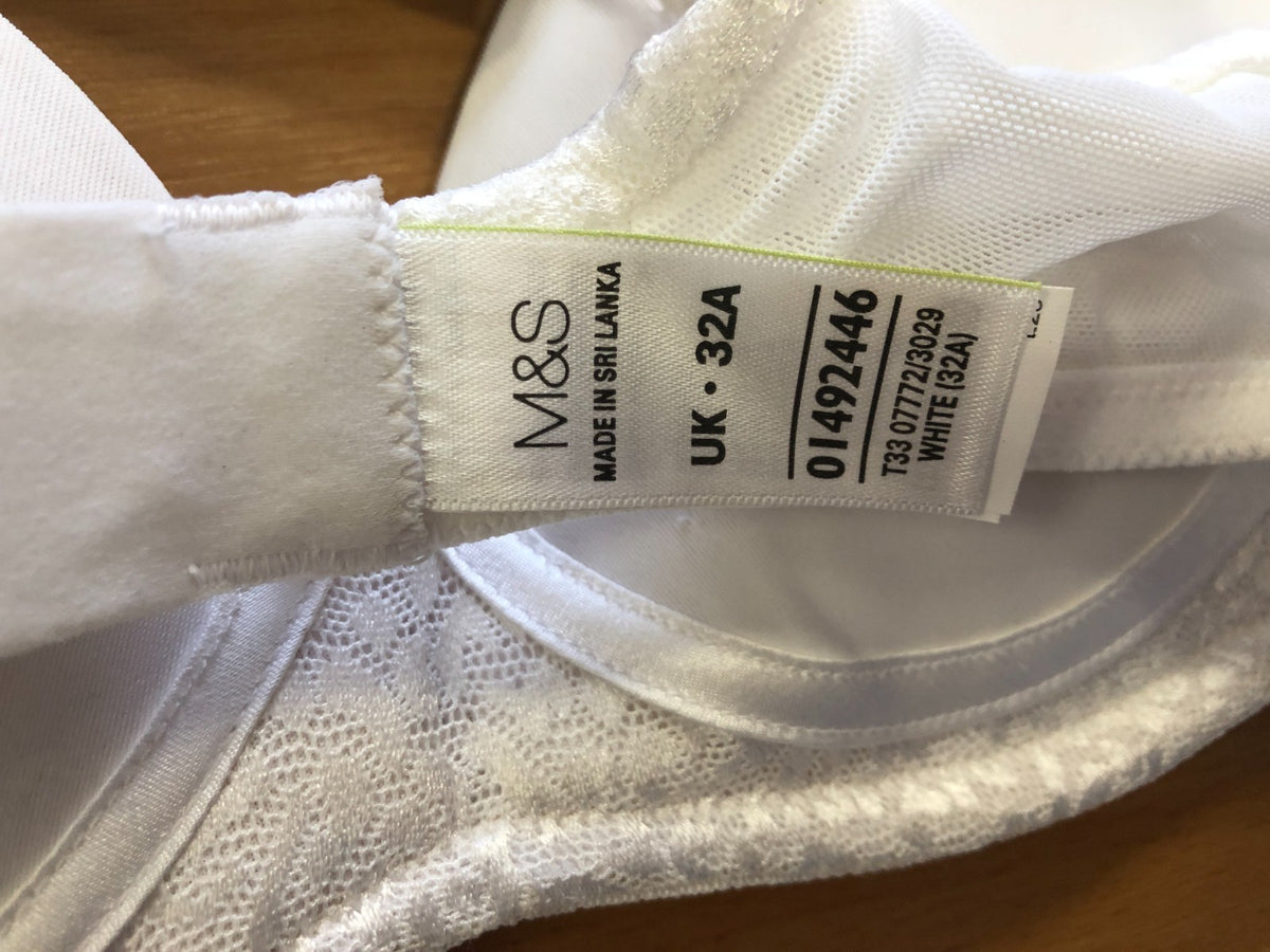 Bra M&amp;S 32A White Balconnette Underwired BNWT