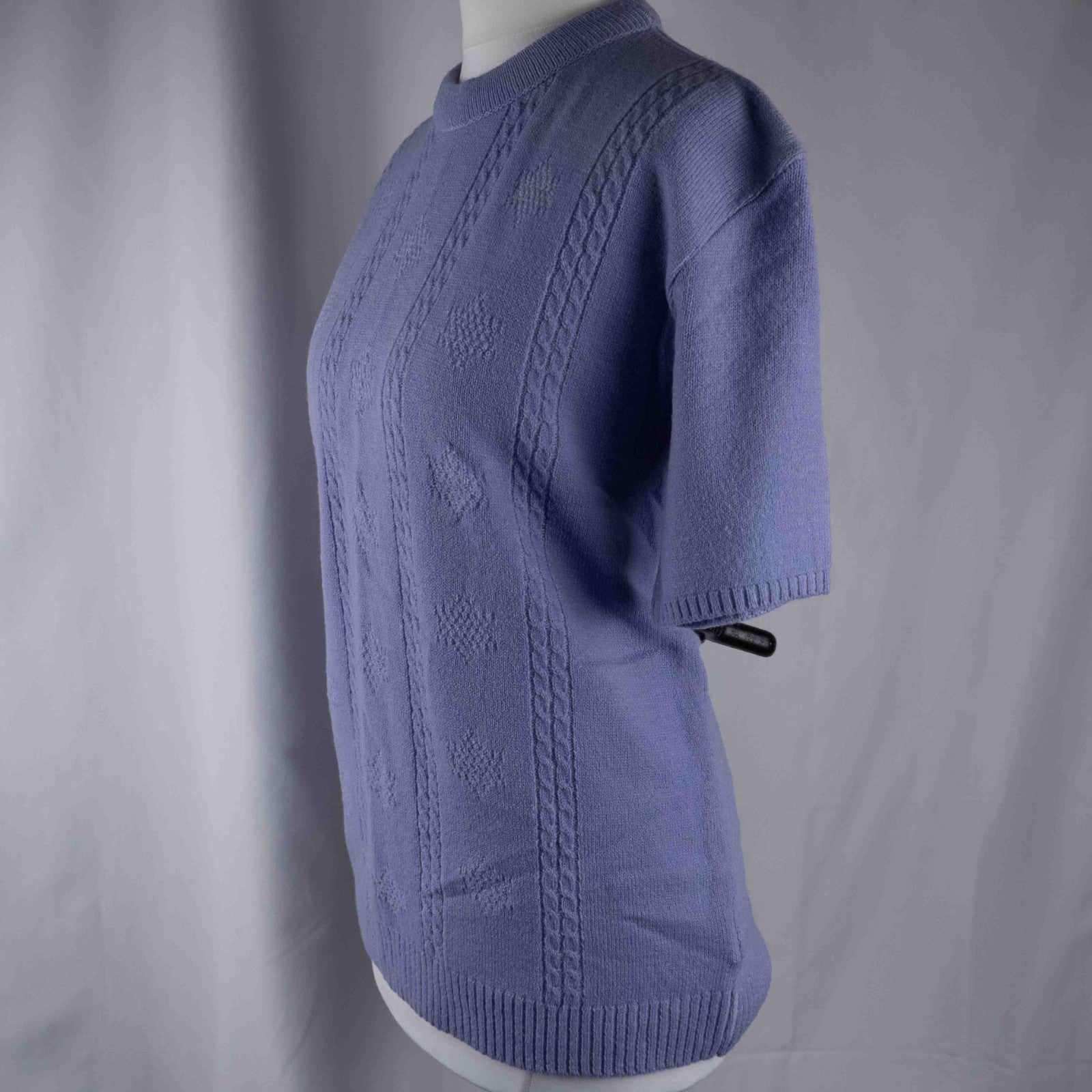 Pure &amp; Natural Lilac Short Sleeve Line Pattern S/M Jumper New With Tag RRP £17