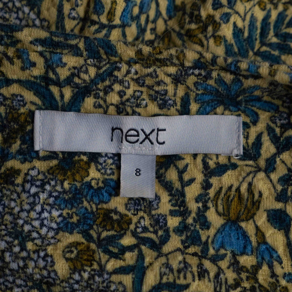 Next Yellow Floral Mid Sleeve 8 Dress Pre-Owned