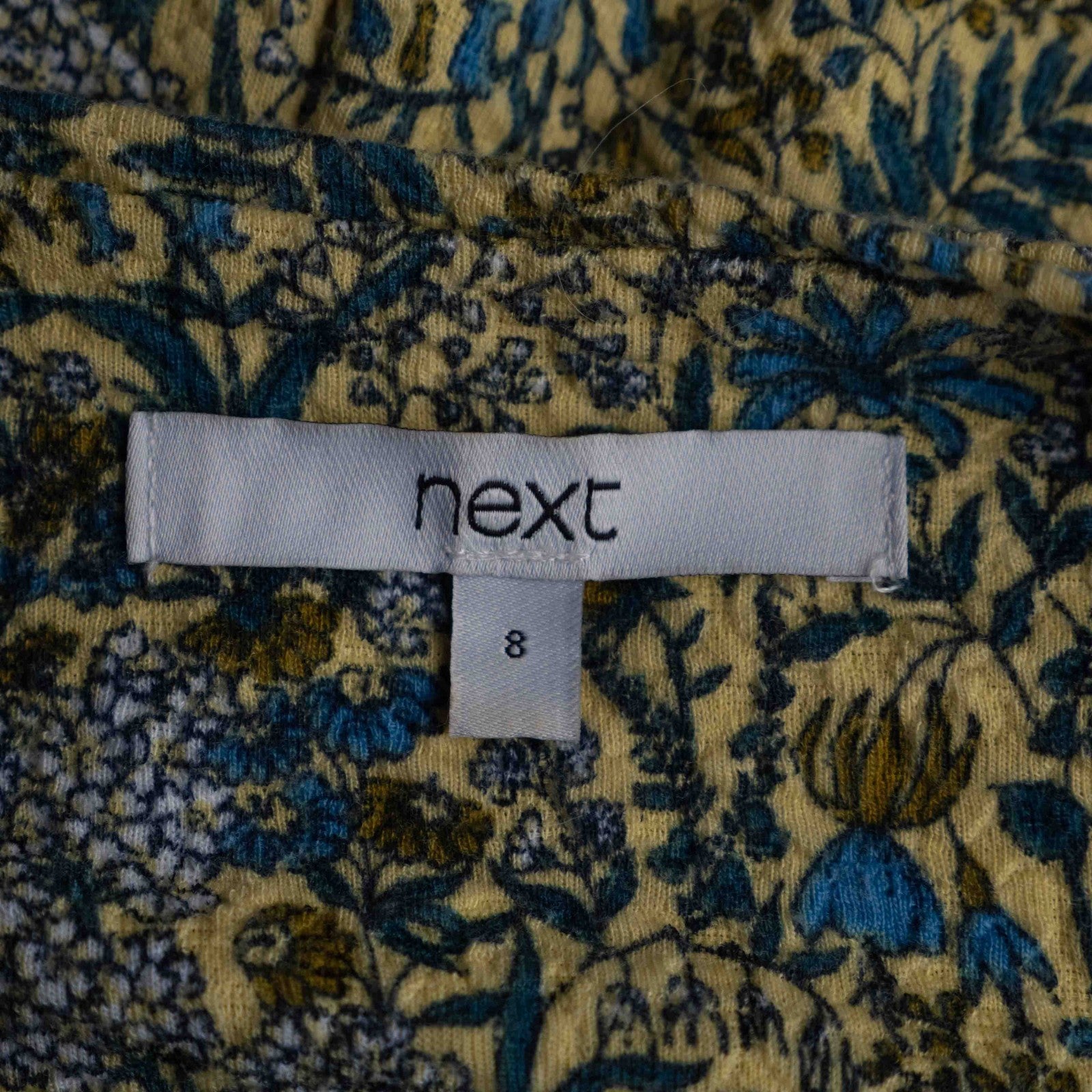 Next Yellow Floral Mid Sleeve 8 Dress Pre-Owned