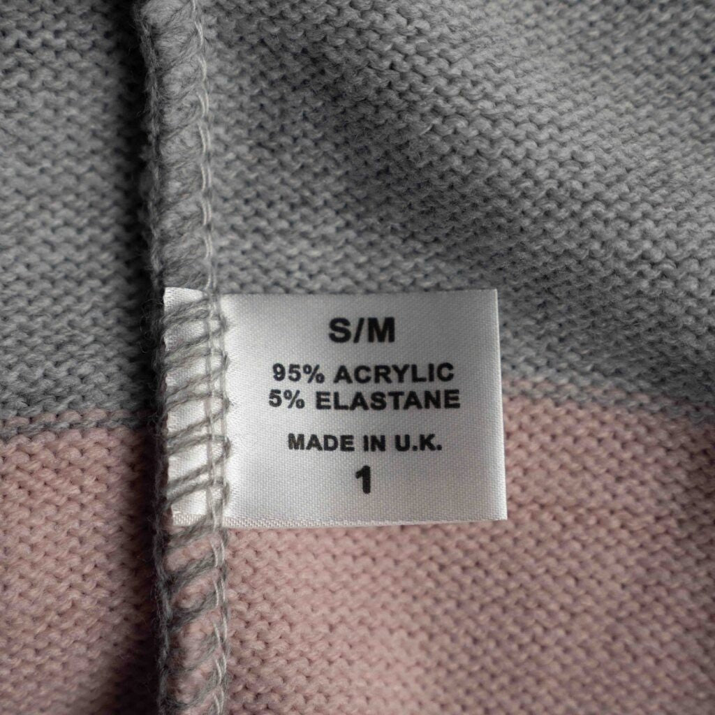 Pure &amp; Natural Cardigan Pink grey &amp; white stripe Size S/M NWT