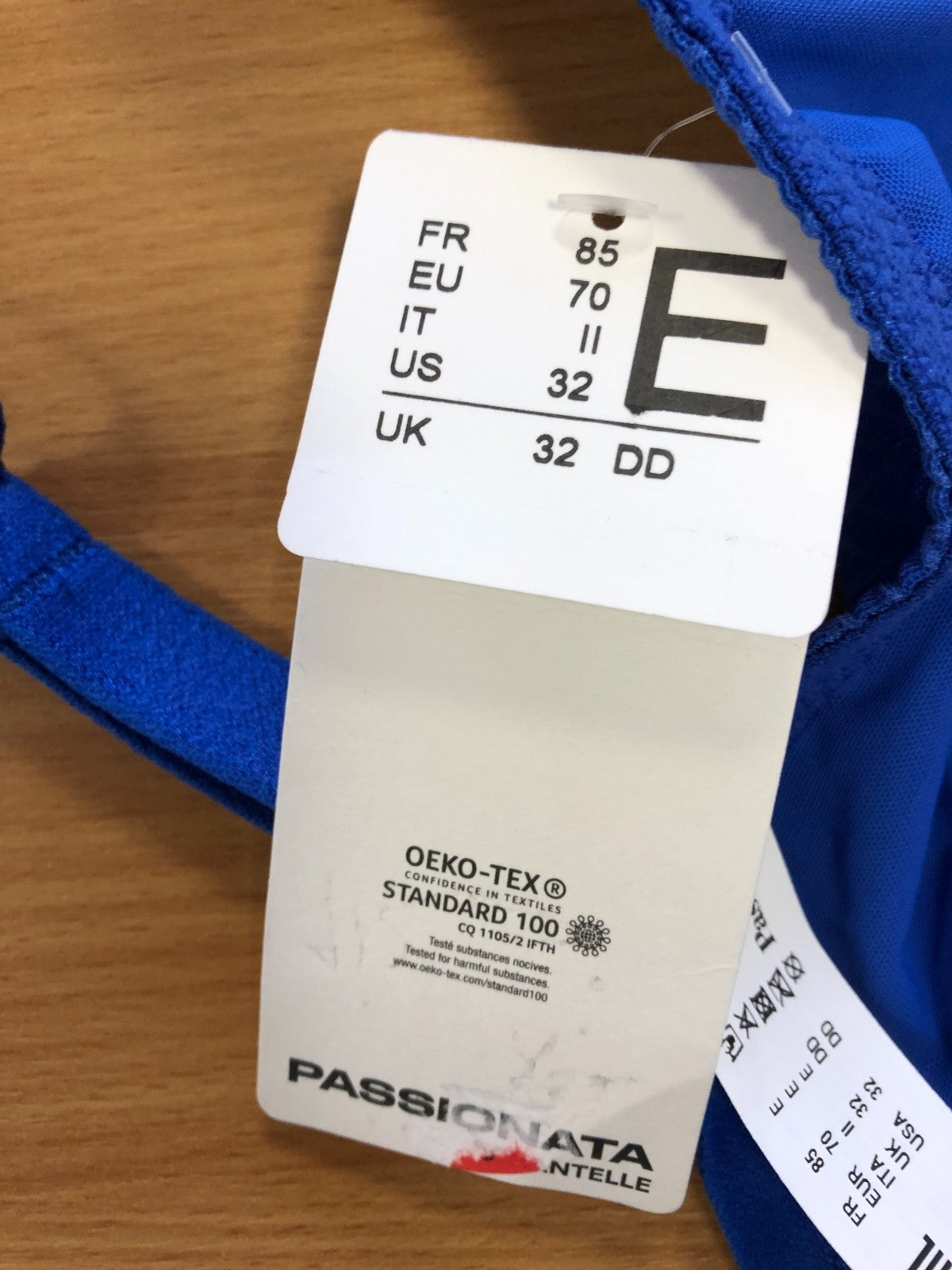 Bra Passionata 32DD Blue Patterned Underwired  BNWT
