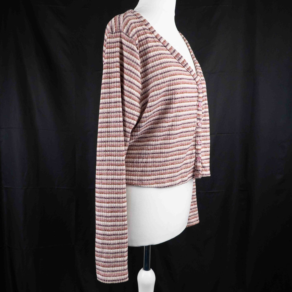 Primark Pink/White Long Sleeve Button Up XL Top New With Tag