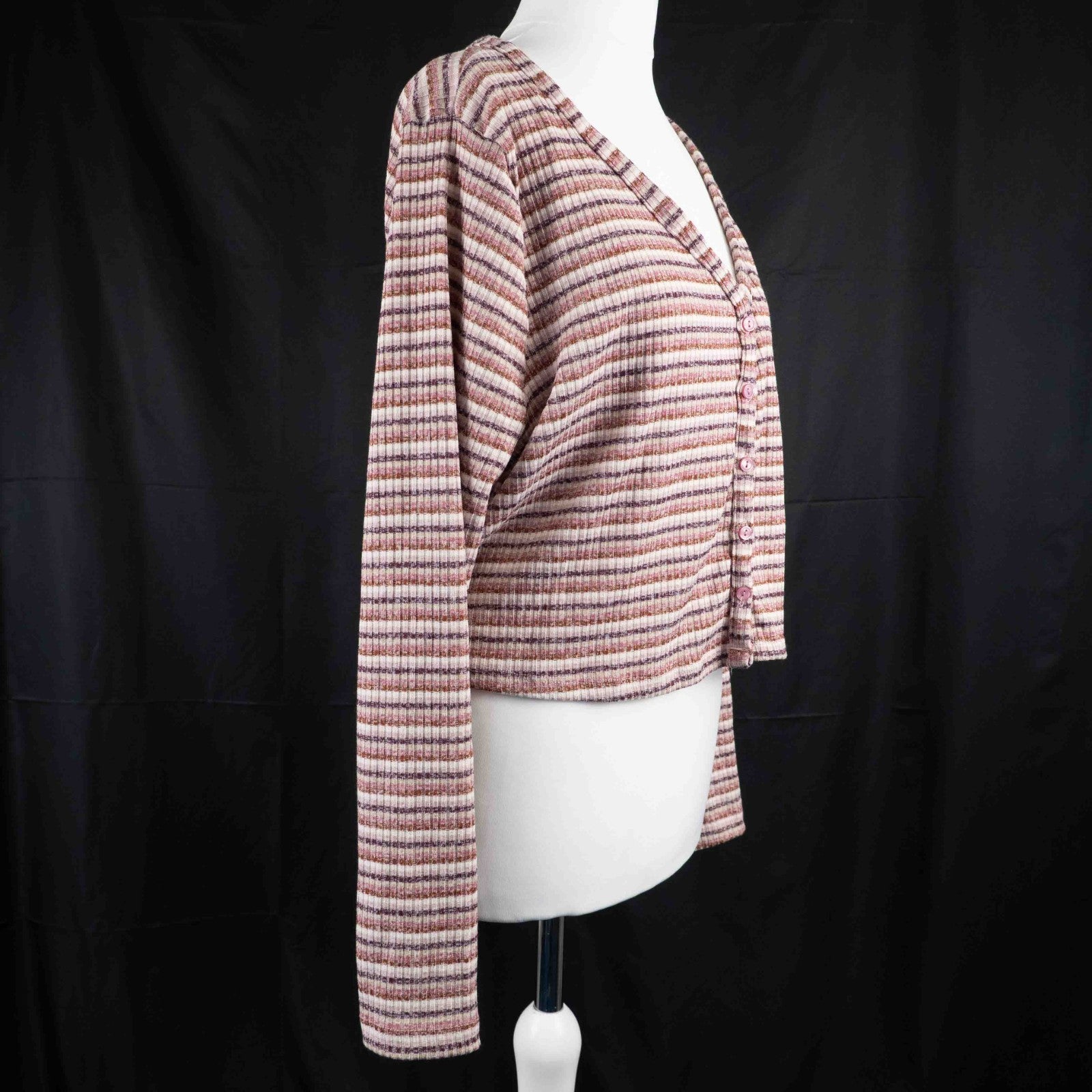 Primark Pink/White Long Sleeve Button Up XL Top New With Tag