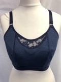 Bralette 32DD Cleo Navy Blue Non-Wired Non Padded