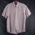 Avenue Blue Checked Short Sleeve Collared Shirt Medium Pre-Owned
