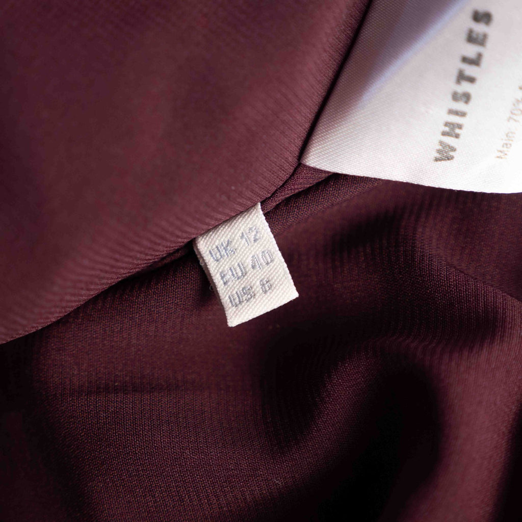 Whistles Dark Red 12 Dress Pre-Owned