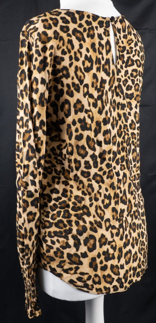 H&amp;M Leopard Print Long Sleeve Size 6 Top Pre-Owned