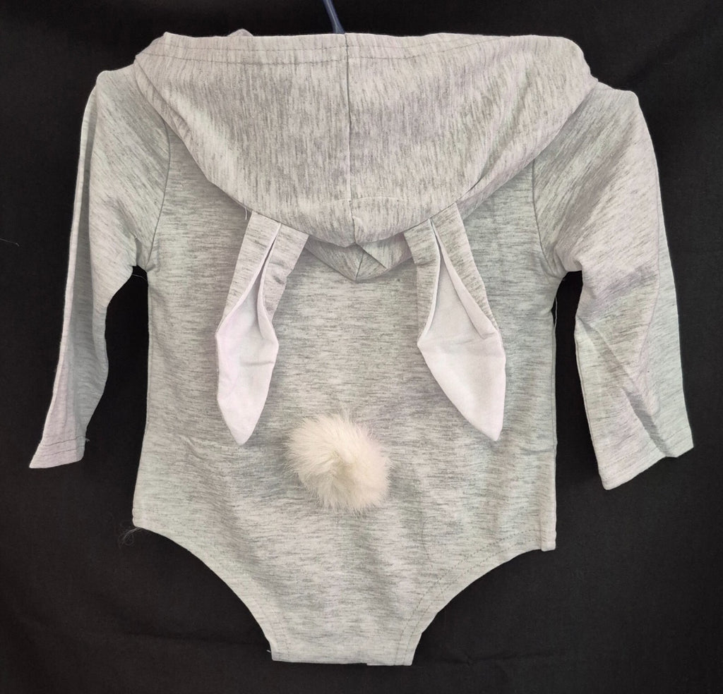 Rorychen Rabbit Bodysuit with detachable tail 12 months 100cm Grey NWT